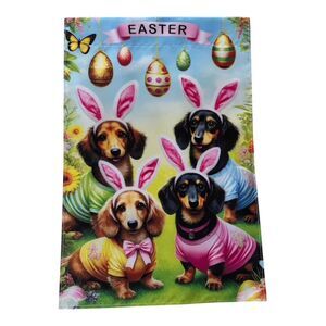 Easter Egg-stravaganza! Dachshund Delight Garden Flag – 12x18 Inches